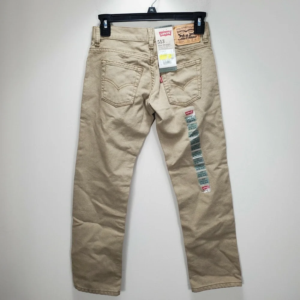 Levi's 513 Slim Straight Tan Pants NWT‎ Size 10 Boys